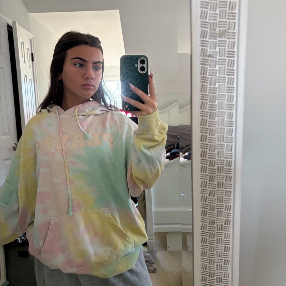 PLAYBOY Rainbow Pastel Tie Dye Hoodie